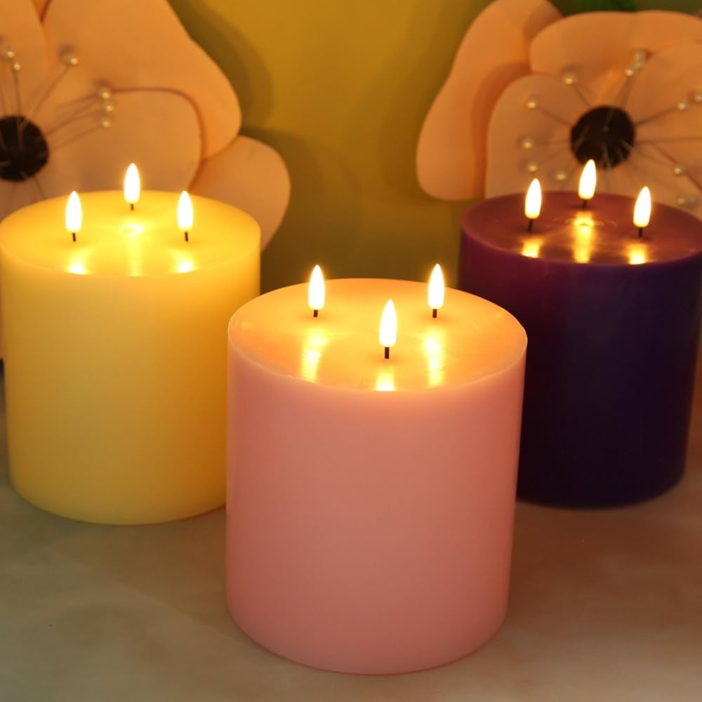 専用 キャンドル6点 Amazon.co.jp: Girimax 3芯 ピンク フレームレスキャンドル